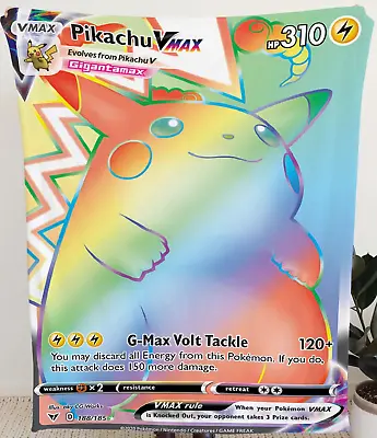 Pokemon - Pikachu Vmax Rainbow Secret/Hyper Rare Blanket 50x60 Large • $65.99