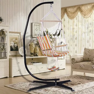 £95.91 • Buy Heavy Duty Hanging Swing Egg Chair C Hammock Frame Stand With X Base Outdoor