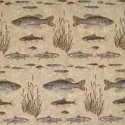 Halifax Stone Fishing Cabin Upholstery Fabric Log Furniture • $32.95