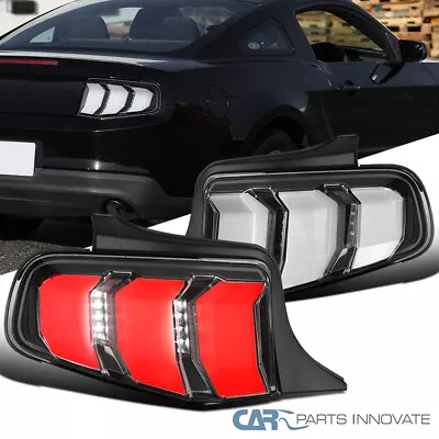 Black Fits 2010-2012 Ford Mustang LED Tube Sequential Signal Tail Lights Lamps • $256.45