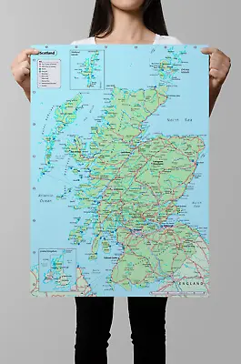 Laminated Scotland Map Poster Wall Art  A1 A2 A4 • £9.99