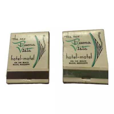 Vintage The New Buena Vista Hotel-Motel Matchbooks Lot Of 2  Biloxi MS • $3.99