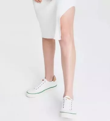 Womens Rb Rag & Bone Evera Army Low White Perforated Leather Sneakers ~ Size 6 • $59.95