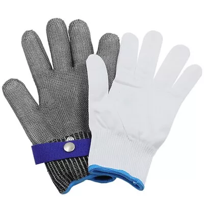 Stainless Steel Mesh Metal Wire Glove Anti-cut Durable Rustproof Safe Gloves • £16.94