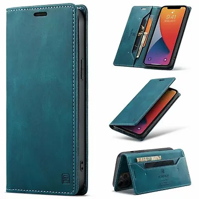 AutSpace Phones Case Retro Matte Book Flip Leather Stand Card Pocket Anti-fall • $8.59