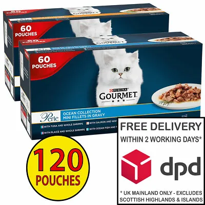 £59.99 • Buy Gourmet Perle Ocean Collection Cat Food In Gravy 2 X (60x85g) = 120 Pouches!