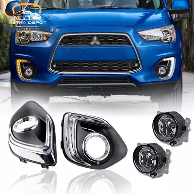 LED Daytime DRL Fog Lights Kit For Mitsubishi Outlander Sport ASX 2013 2014 2015 • $98.98