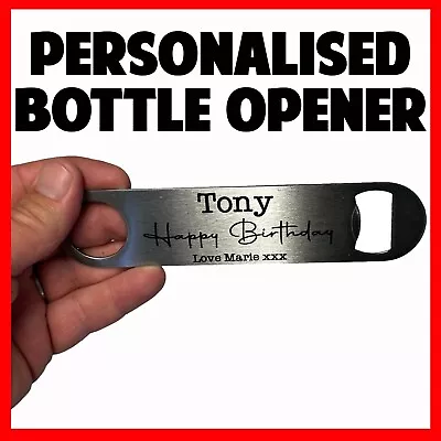 Personalised Bottle Opener Stainless Steel Speed Bartender Bar Can Beer Drink • $8.95