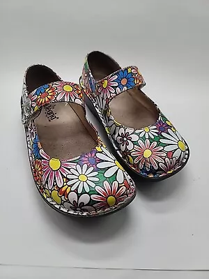 Alegria Size 39 US 9 PAL-529 Paloma Flower Power Mary Jane Shoes Nurse Daisy GUC • $32.36