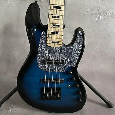 5 String Jazz Bass Electric Guitar Special Inlay Active Pickup Solid Body • $255.75