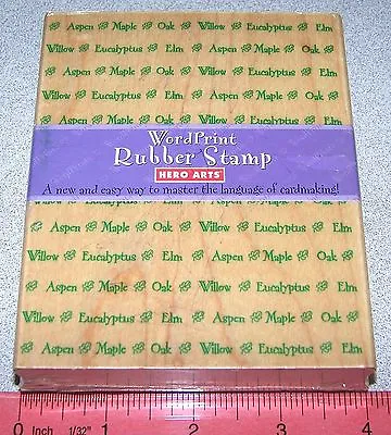 Tree Names Rubber Stamp Word Print Oak Aspen Elm Maple Eucalyptus By Hero Arts • $7.99