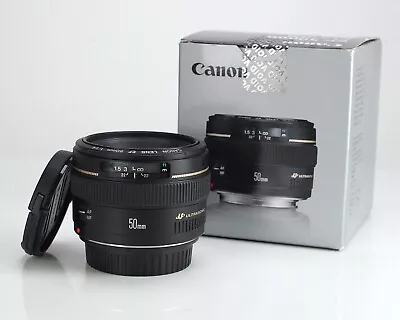 Canon EF 50mm F1.4 USM Autofocus Prime Lens Boxed Front & Rear Cap EOS DSLR's • £159.99