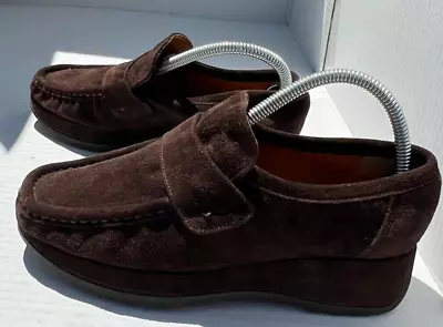 Stephanie Kelian Paris France Suede Brown Platform Loafers Shoes Women 37 6.5 SK • $20.92