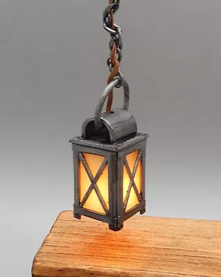 Antique Electric Hanging Colonial Light Lantern Artisan Dollhouse Miniature 1:12 • $24.99
