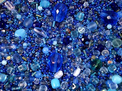 Czech Glass Bead Mix 50g Dark Blues Jewelry Jewellery DIY Bracelets FREE POSTAGE • $5.90