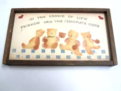 Vintage Teddy Bear Sign Chocolate Chip Cookies And Bears Friendship • $9.99