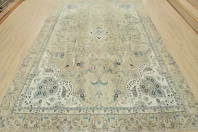 Vintage Anatolia 9′ X 11’4” Tan Distressed Wool Hand-Knotted Oriental Rug • $1007.25