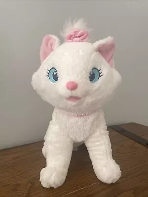 Disney Store MARIE Aristocats White Kitty Cat Plush 13  Stuffed Animal Pink Bow • $17.99