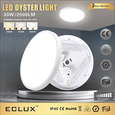 30W Ultra-THIN 6CM LED Ceiling Down Light Mount Warm/Cool Daylight Oyster Light • $34.99