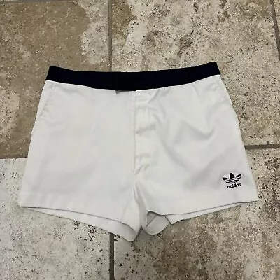 Men’s Adidas Shorts White Size 36 2” Inseam Running Beach Vintage Rare • $0.99