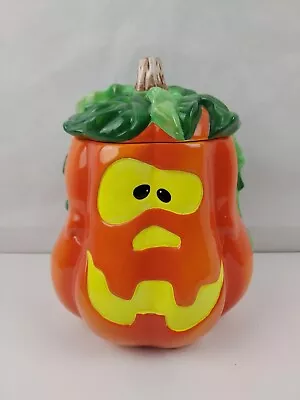 Ceramic Pumpkin Jack-o-lantern Cookie Jar Canister Candy Jar Halloween Holiday • $10