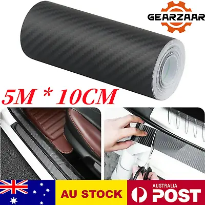 5M 10cm Carbon Fiber Car Sticker Door Sill Scuff Anti-Scratch Tape Protector Kit • $12.49