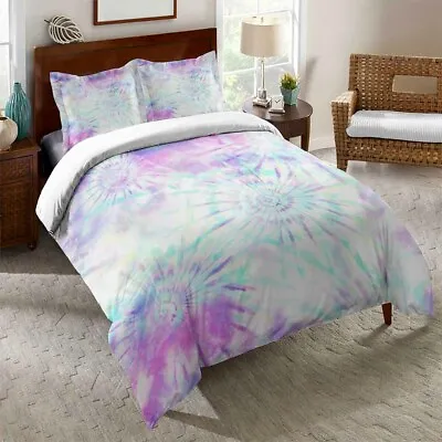 Dandelion Tie-dye Soft Bedding Set Doona Cover Women Lady Girl Kids Quilt Cover • £43.36