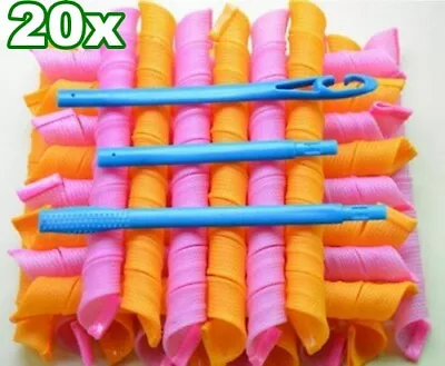£9.99 • Buy Set Of 20 Magic Hair Curlers Heatless Long Hair Curling Spirals No Heat DIY Curl