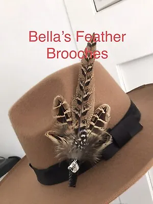 £7.95 • Buy Pheasant Feather & Tweed Hat Pin + Silver Colour Horse Head Charm.