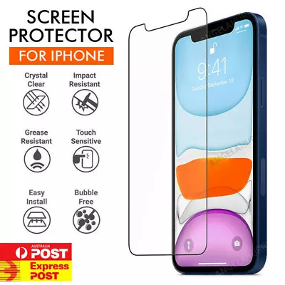 $2.95 • Buy IPhone 12 Pro Max Mini 11 XS XR 8 7 6 Screen Protector Tempered Glass Or Film