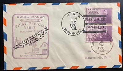 1935 USS Richmond USA USS Macon ZRS-5 Airship Zeppelin Memorial Day Cover • $39.99