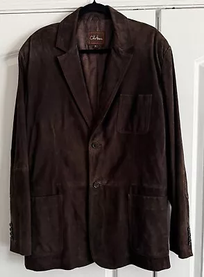 Cole Haan Men’s Dark Brown Goat Skin Soft Suede Jacket XL • $150