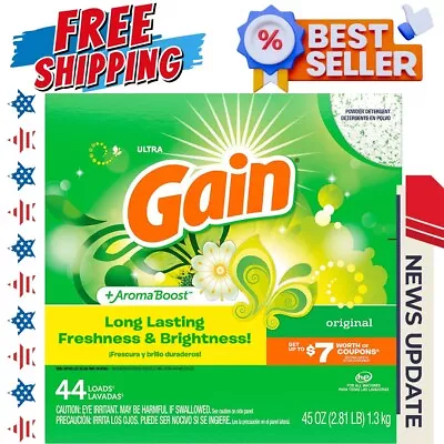 GAIN Powder Laundry Detergent For Regular & He Washers Original Scent 45 Oz • $9.90