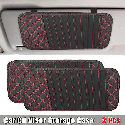 2pcs Car CD Visor Storage Cases With 10 DVD Sleeves Black With Red Line • $14.99