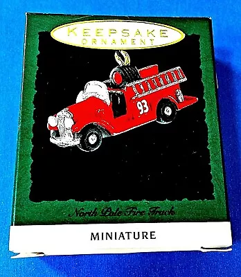 Hallmark  North Pole Fire Truck  Miniature Ornament 1993 • $6.95
