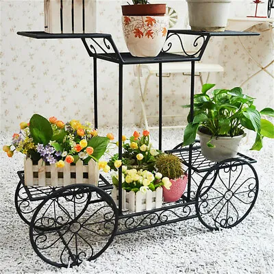 Garden Cart Stand Plant Metal Iron Flower Pot Holder 6 Tiers Parisian Style • $39.92