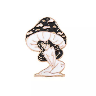 Lady Mushroom Brooch Cartoon Enamel Lapel Collar Pin Corsage Brooch Jewelry Gift • $1.48