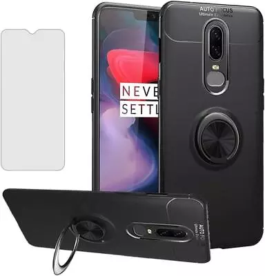 OnePlus 7 6T Screen Protector And Ring Holder Stand Slim Hybrid Protective Case • $43.45