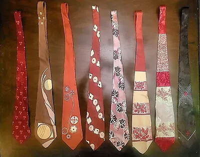 Lot Of 8 Vintage 30's 40's 50's Art Deco Mens Ties Fair Condition • $65