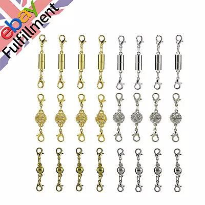 24Pcs DIY Magnetic Lobster Clasps Jewelry Necklace Converter Extender Kit • £10.90