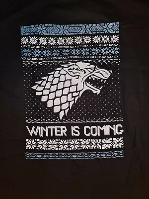 BRAND NEW QWERTEE WINTER IS COMING BLACK T SHIRT Sz 2XL XXL GAME OF THRONES • £15