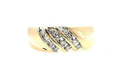 10k Yellow Gold .25ctw Round Diamond Mens Wedding Band • $299