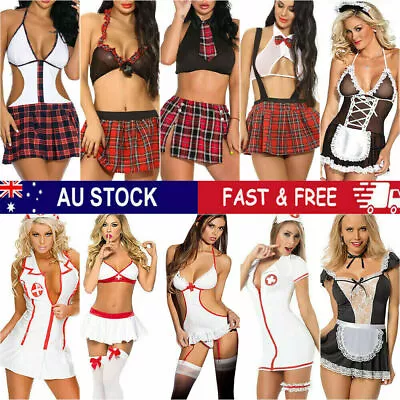$13.09 • Buy Women's Sexy Lingerie Maid Nurse Cosplay Costume Naughty School Girls' Uniform