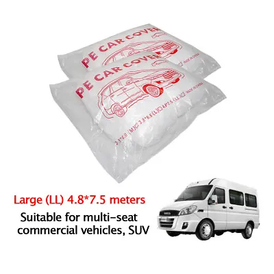 Large Clear Disposable Car Cover Temporary Garage Rain Dust Protector Universal • $12.90