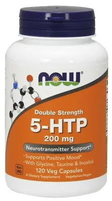NOW Foods  5-HTP With Glycine Taurine & Inositol 200mg   Free P&P • £18.80