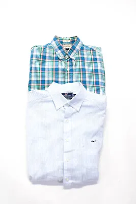 Vineyard Vines J Crew Mens Dress Shirts Blue Size M Lot 2 • $40.81