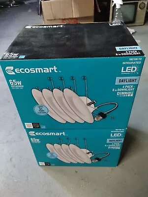 EcoSmart 4 In. White Integrated LED Recessed Trim Daylight 2 X (4-Pack) 8 Bulbs • $20