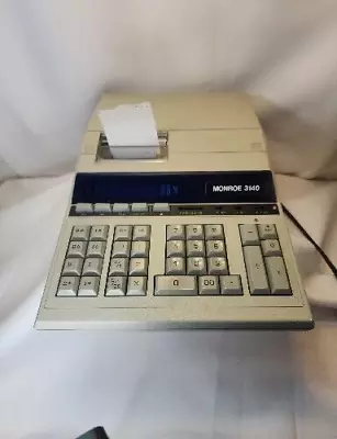 Monroe 3140 Desktop Printing Calculator Adding Machine 12 Digit - Working VGC  • $45