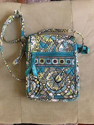 Vera Bradley Crossbody Purse.  Turquoise Paisley Print.  Excellent Pre-Owned. • $15