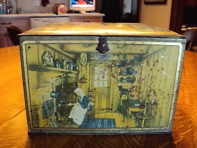 CANCO ~ Large Vintage Hinged BOX W/(5) Diff. 19th Century Global Kitchen Scenes • $25